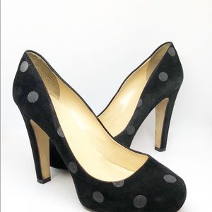 KATE SPADE Suede Polka Dot Print Pumps